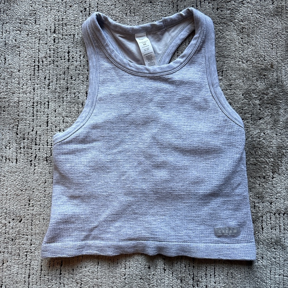 Gray Women's Waffle Crop Top
